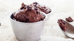 Das Bild zeigt das fertige Schoko-Eis.