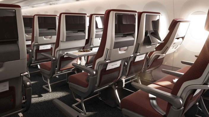 Sitze in einem Qantas-Flugzeug