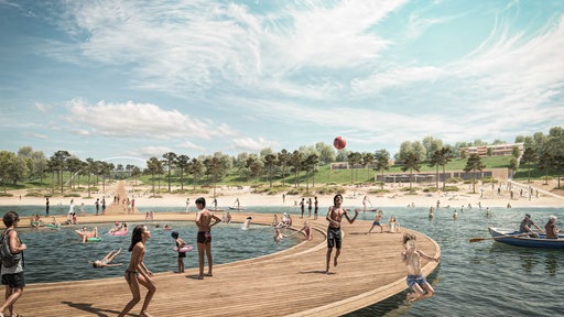 Vision für den See Garzweiler im ehemaligen Braunkohle-Tagebaugebiet