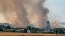 Der Brand im Hürtgenwald breitet sich hinter der Ortschaft Birgel aus