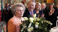 Berthold Beitz mit seiner Frau Else bei der Verleihung des Staatspreises des Landes NRW