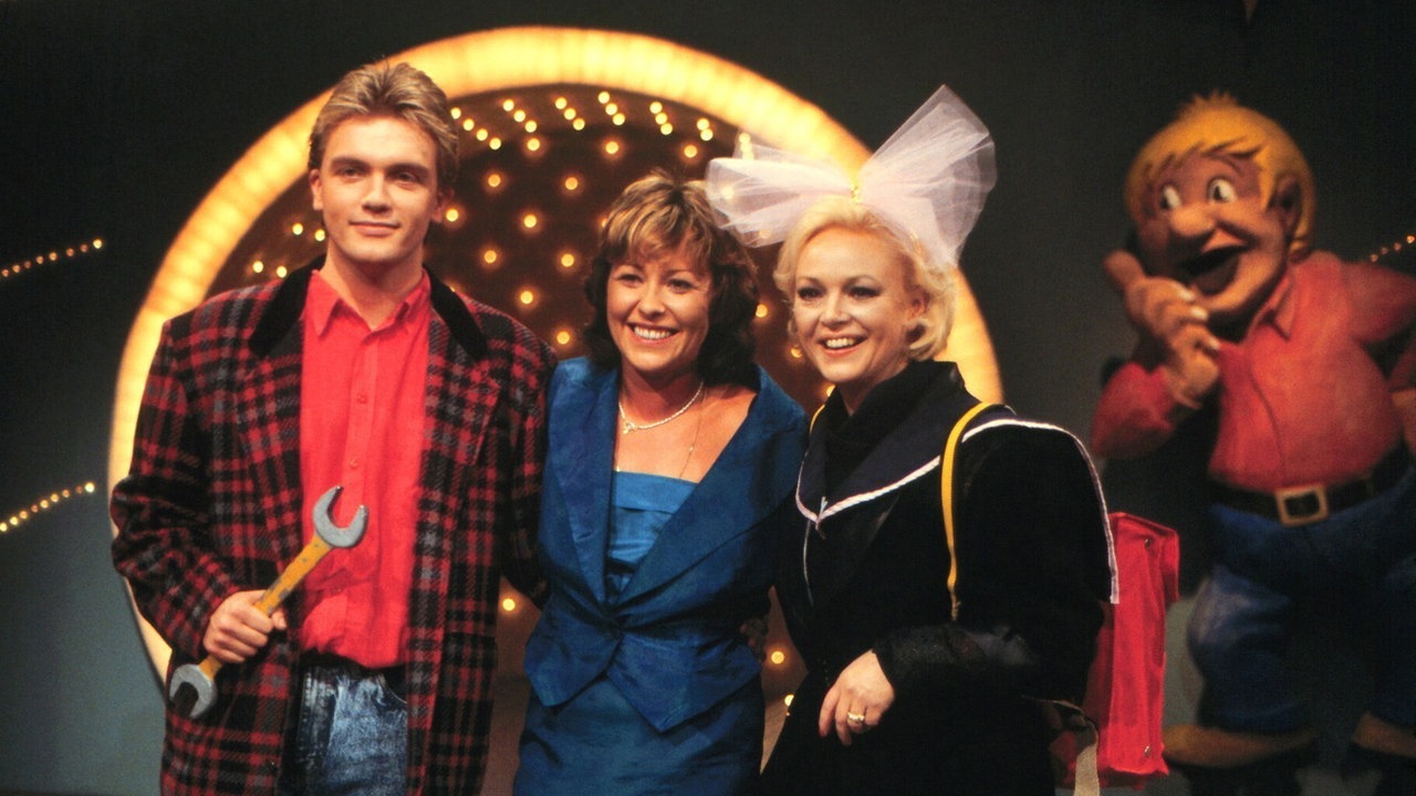 Hape Kerkeling, Margarethe Schreinemakers und Barbara Schöne in der TV-Show "Wortschätzchen"